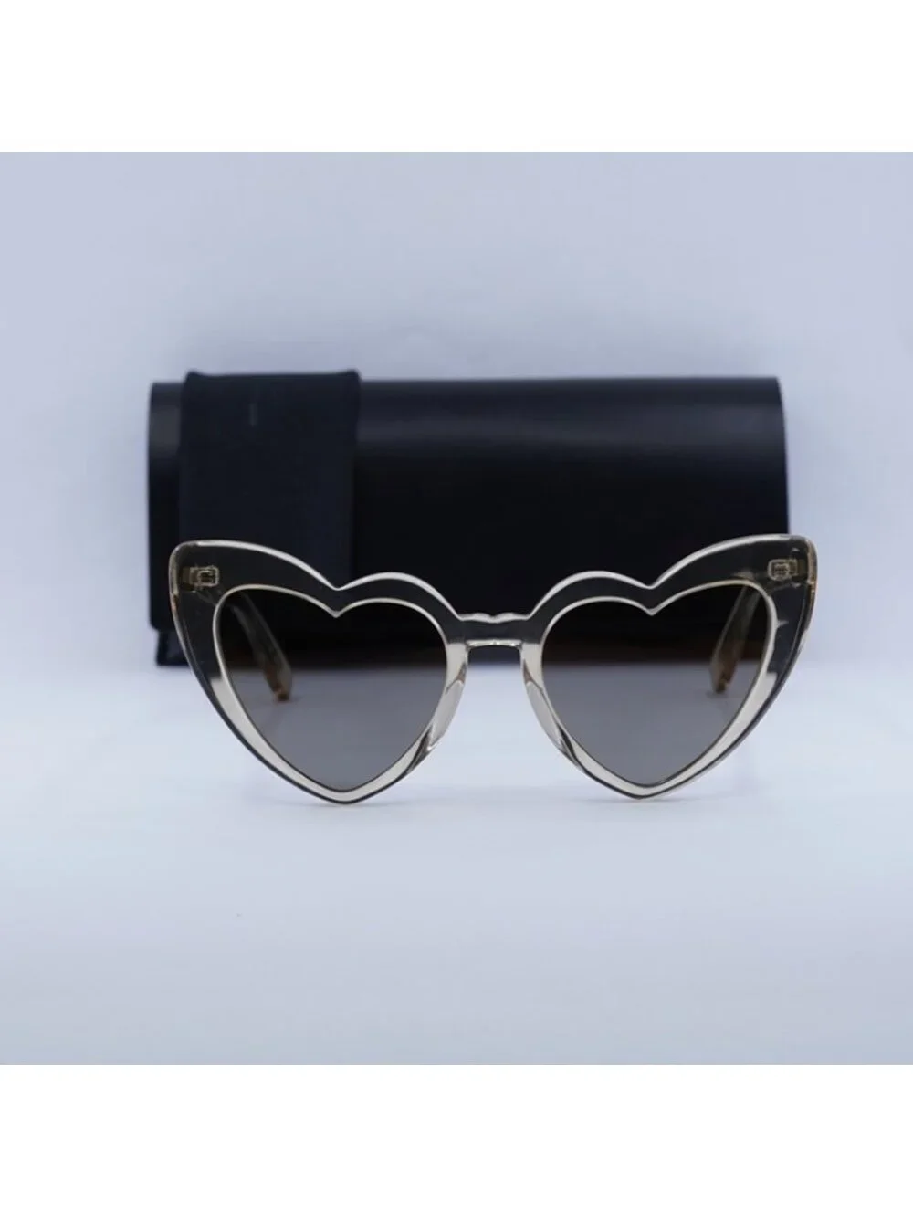 Saint Laurent SL181 LOU LOU 027 Sunglasses Transparent Nude Heart Frame